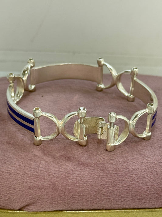 Bracciale smaltato anni 60 in argento 925