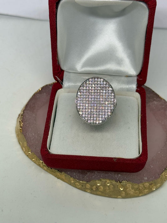 Anello pavè tondo in argento 925