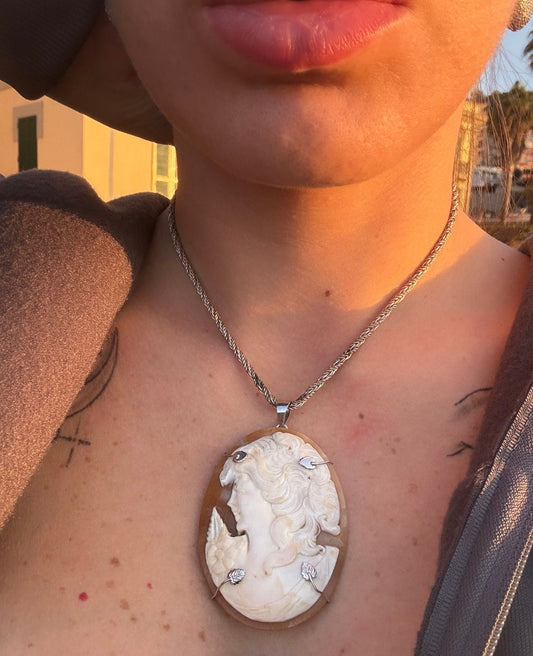 Collana in argento 925 cammeo dama