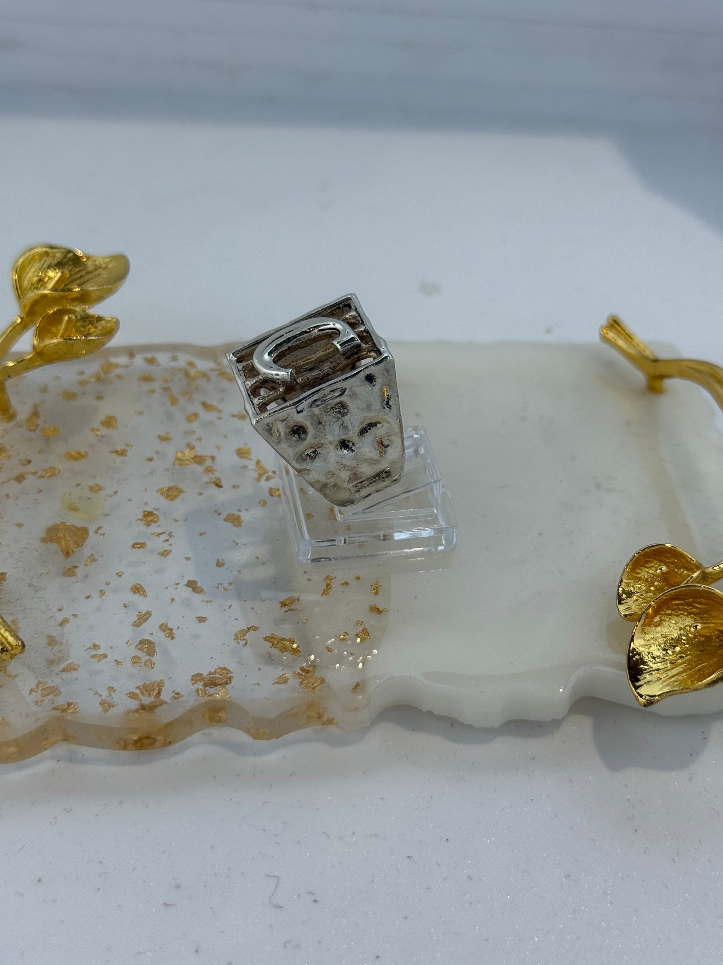 Anello lettera C in argento 925