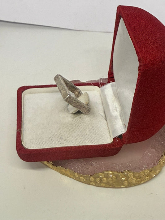 Anello quadrato in argento 925