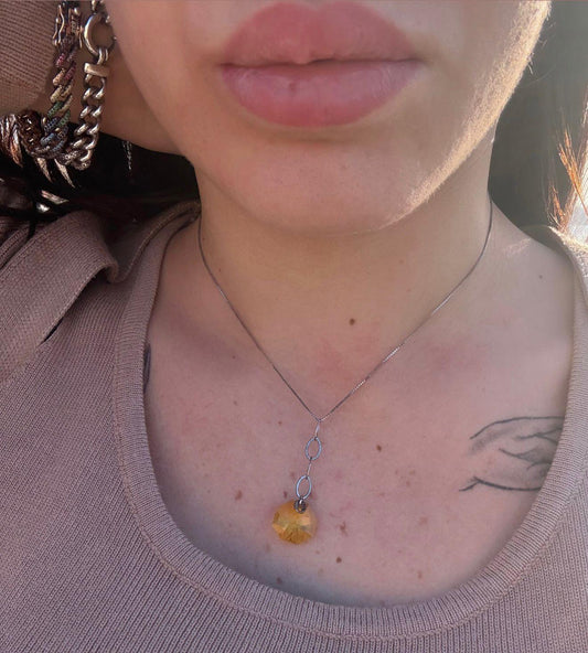 Collana in argento 925 pietra verde oliva