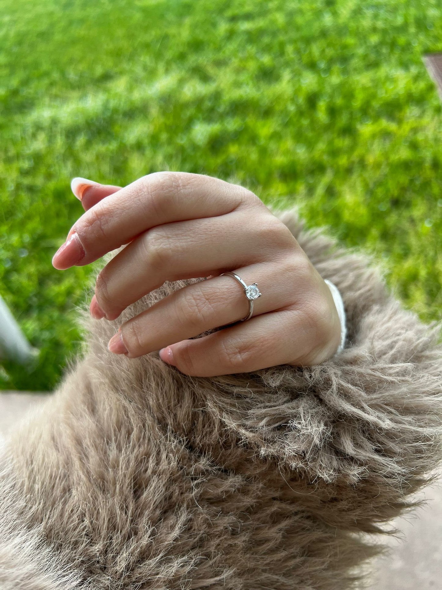 Anello punto luce solitario in argento 925