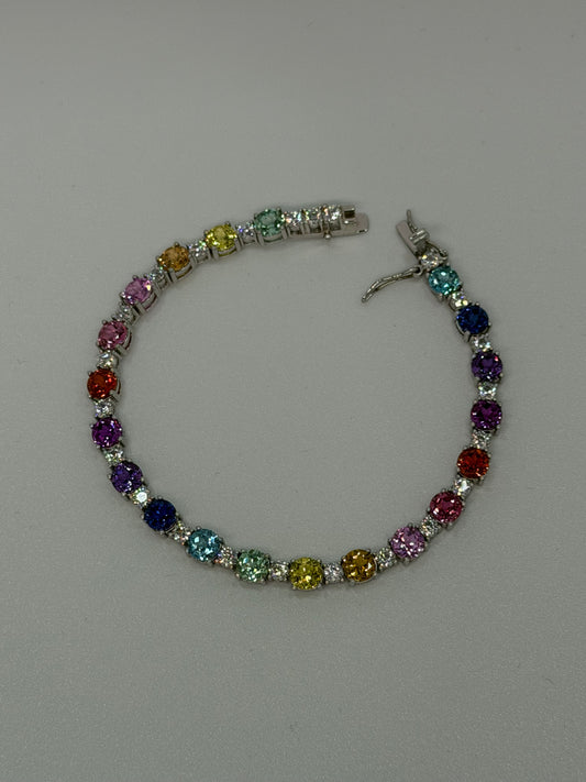 Bracciale in argento, 925 pietre Multicolor
