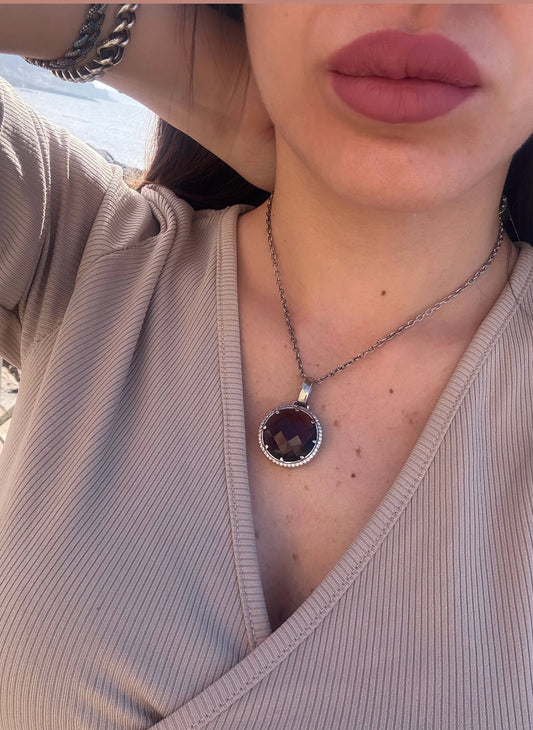 Collana in argento 925 ametista viola