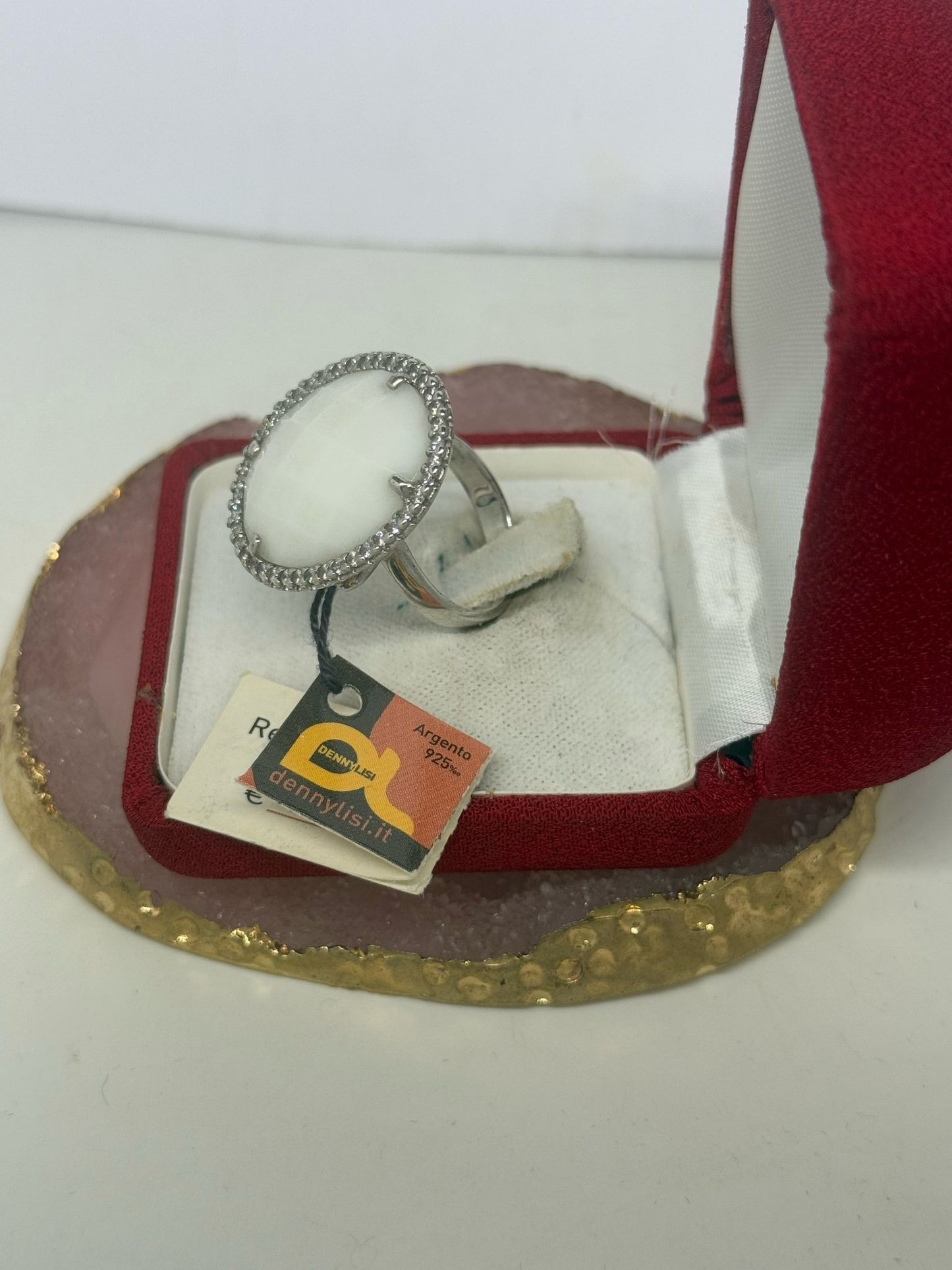 Anello in argento 925 pietra bianca