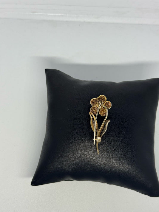 Spilla rosa in argento 800