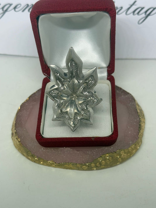 Anello foglia in argento 925