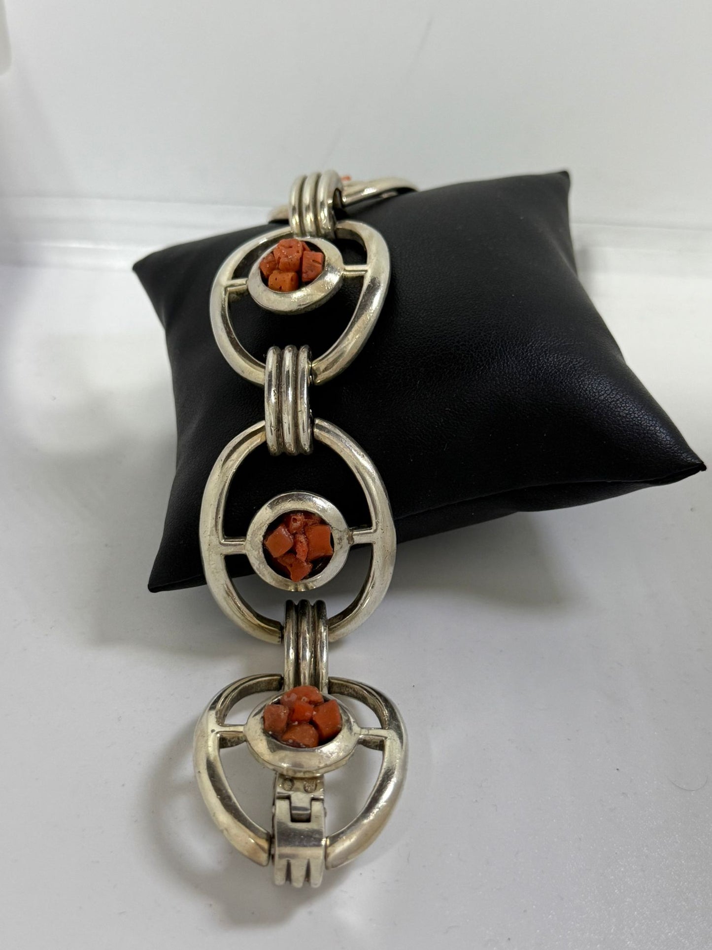 Bracciale in argento 925 corallo rosso