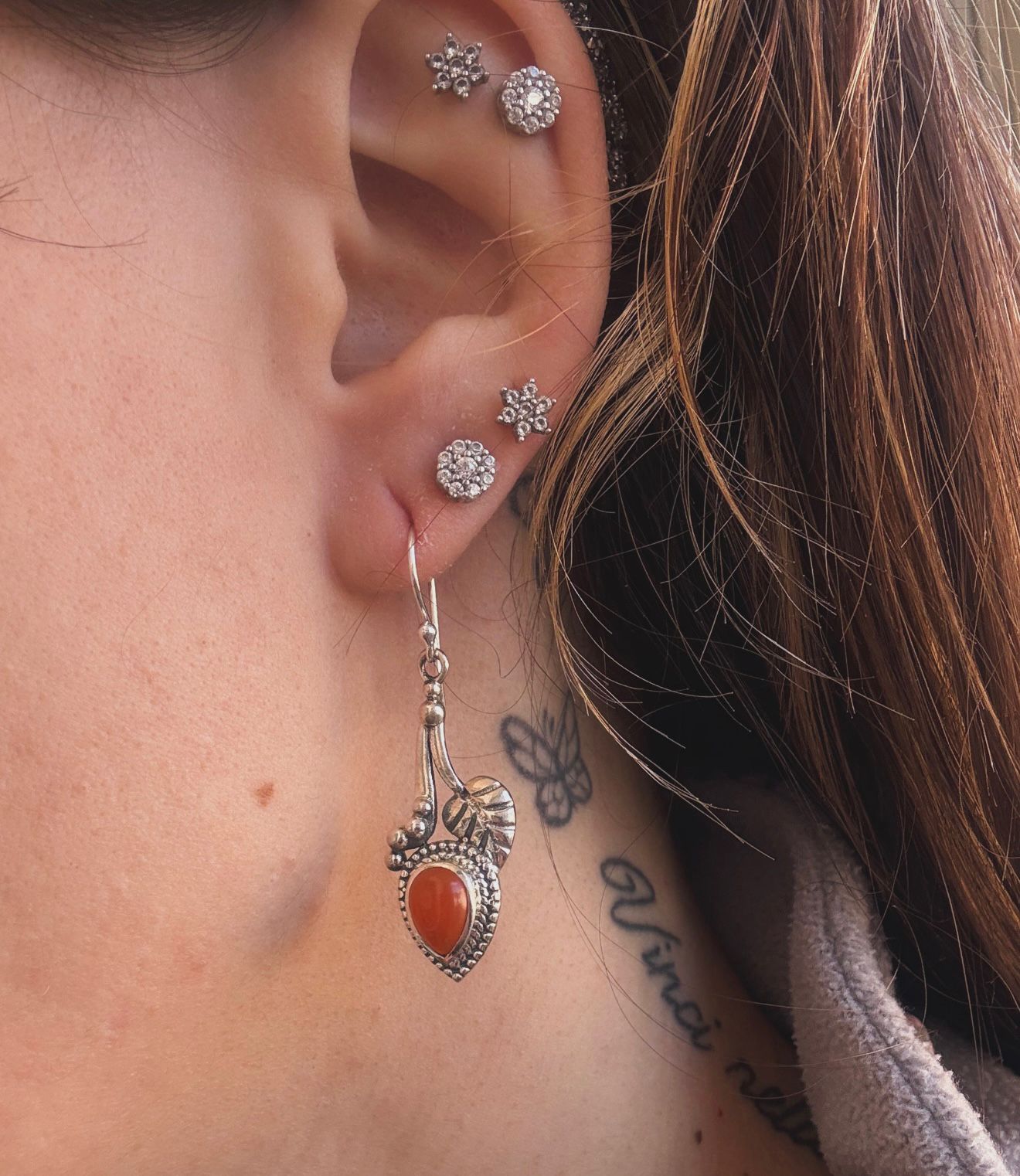 Orecchini in argento 925 corniola