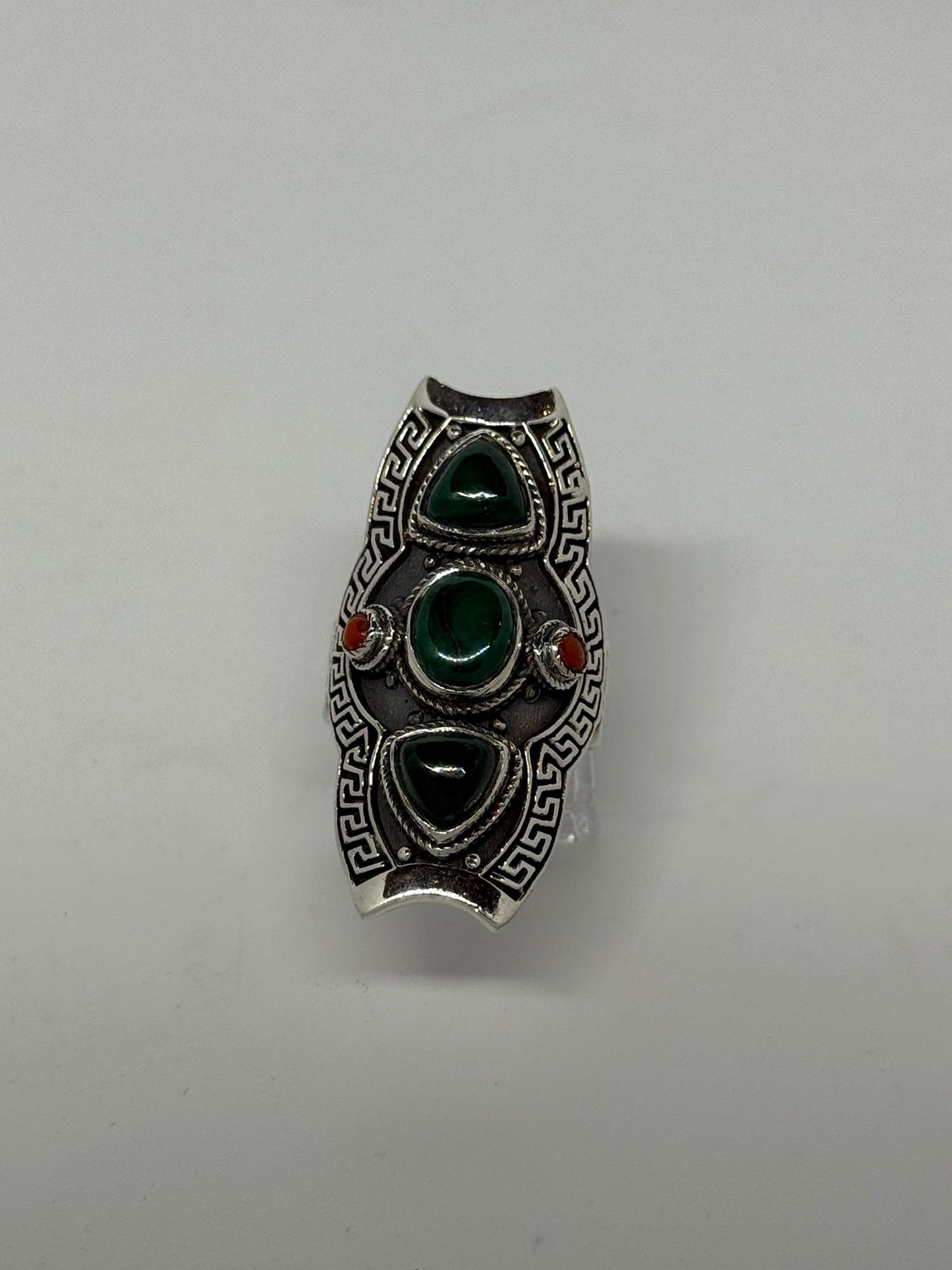 Anello in argento 925 malachite verde