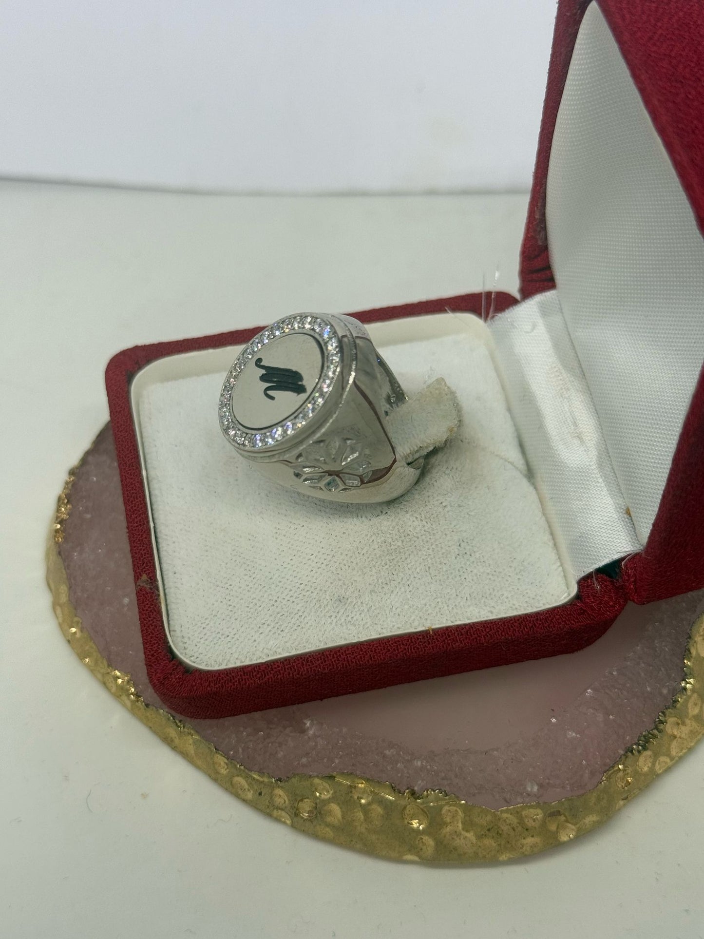 Anello in argento 925 lettera M