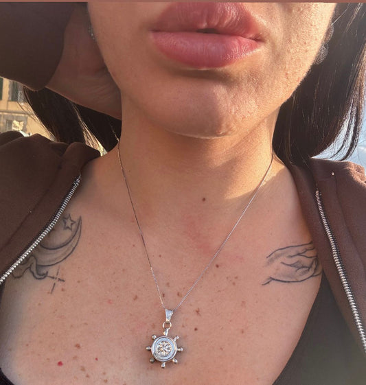 Collana in argento 925 timone