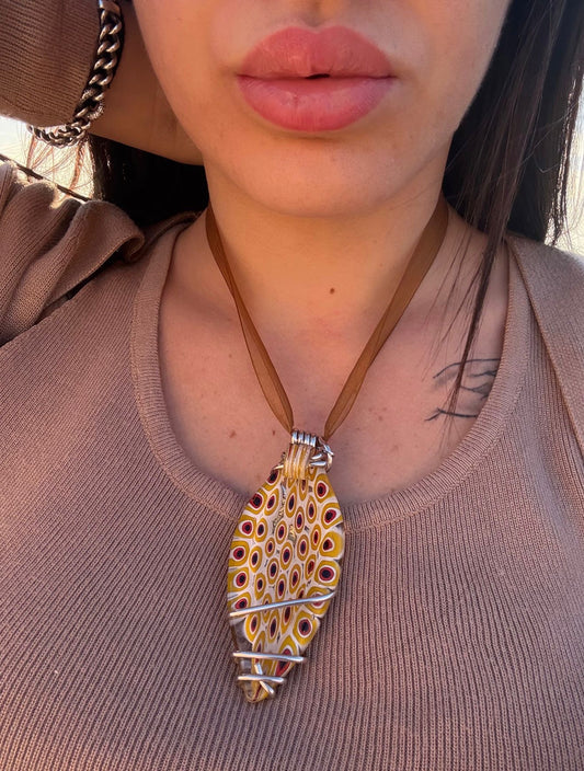 Collana in argento 925 pietra murrina