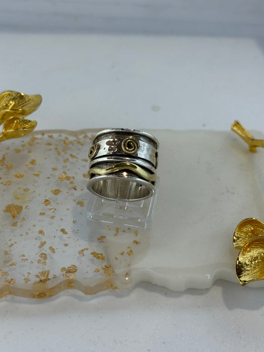 Anello fascia in argento 925 ghirigori