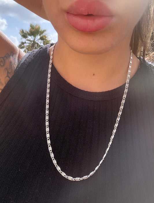 Collana a catena in argento 925 maglia marinaia a labirinto