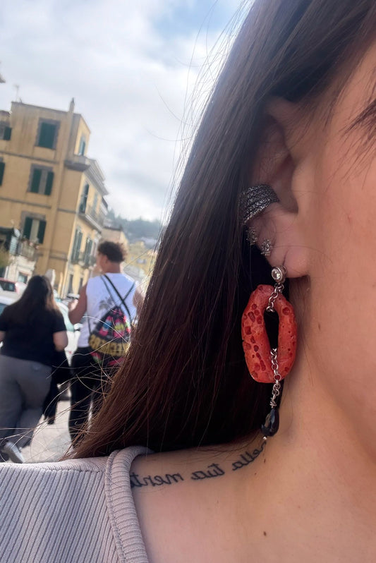 Orecchini corallo rosso in argento 925