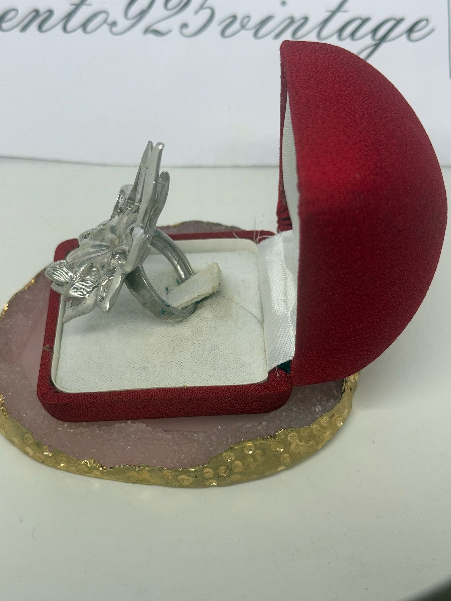 Anello foglia in argento 925