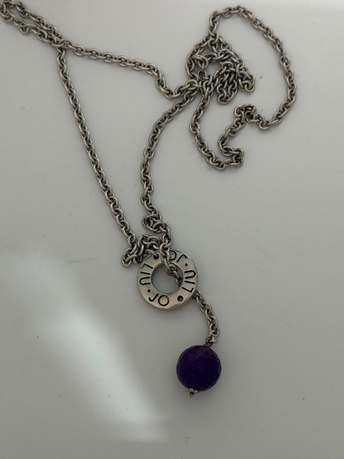 Collana saliscendi in argento 925 con ametista viola – Artigianale Made in Italy