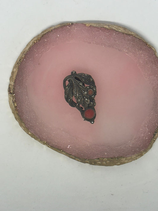 Fermafoulard in argento 935 corallo rosso