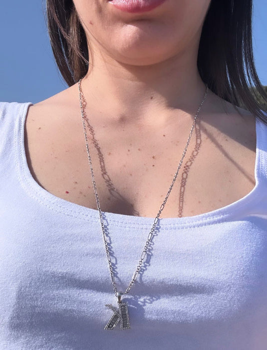 Collana lettera K in argento 925