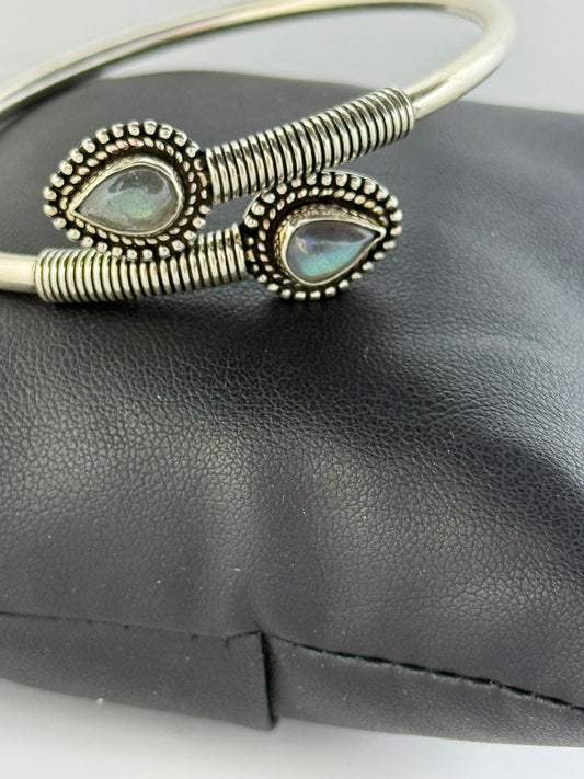 Bracciale in argento 925 labradorite verde