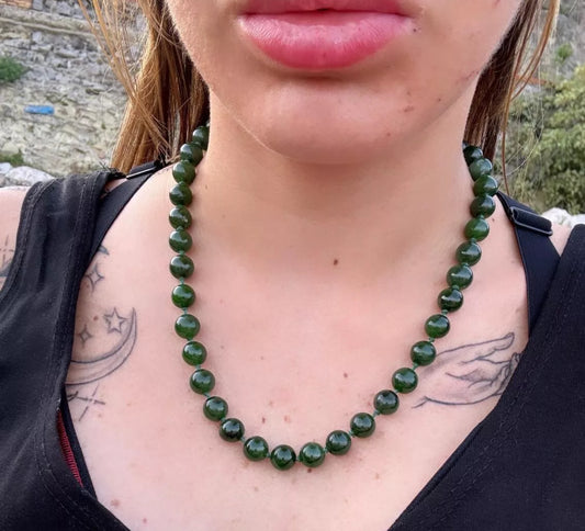 Collana In Argento 925 Pietre Verdi.