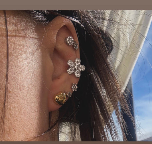 Orecchini cuore dorato in argento 925