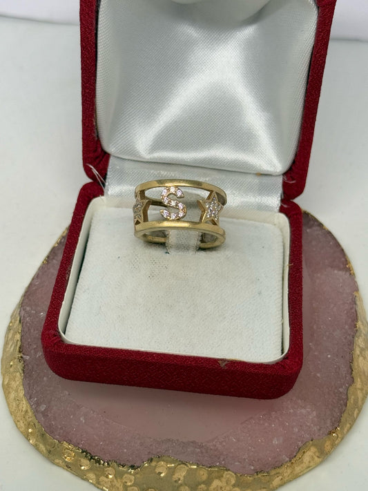 Anello in argento 925 lettera S