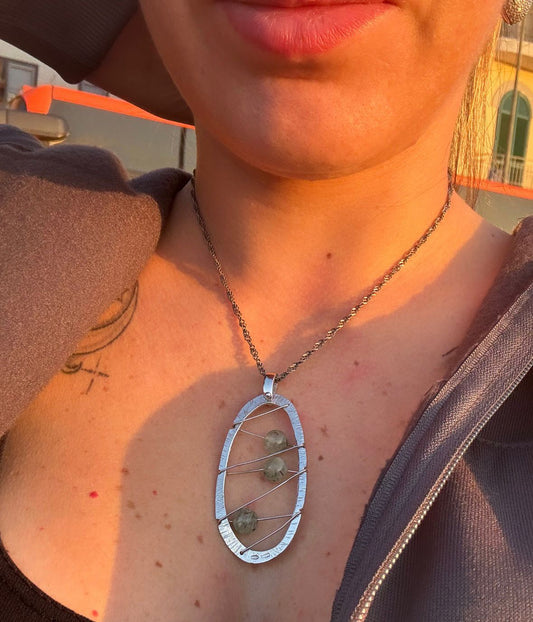 Collana in argento 925 quarzo verde