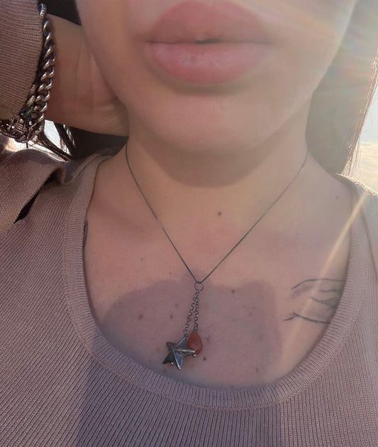 Collana in argento 925 stella e pietra