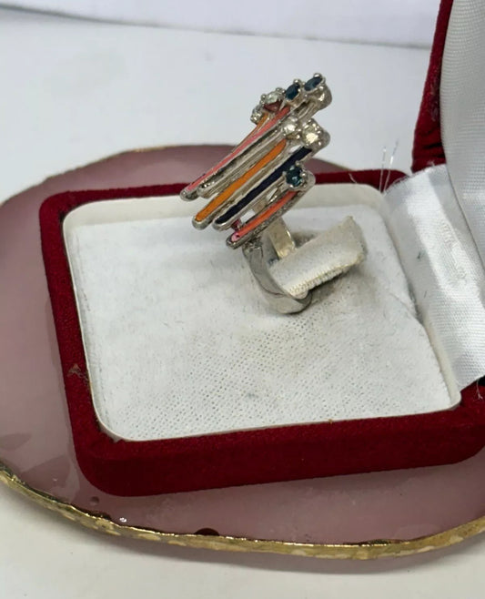 Anello In Argento 925 Smalto.