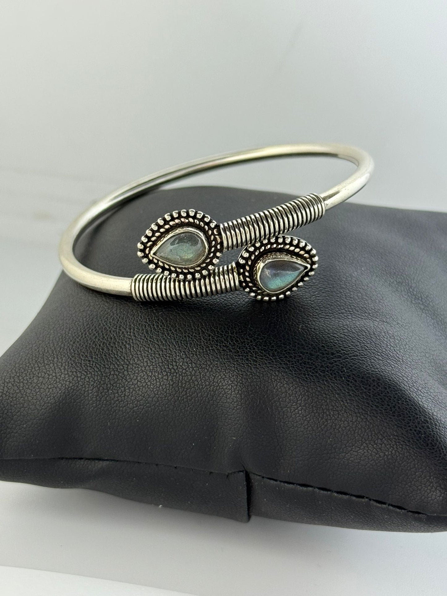 Bracciale in argento 925 labradorite verde