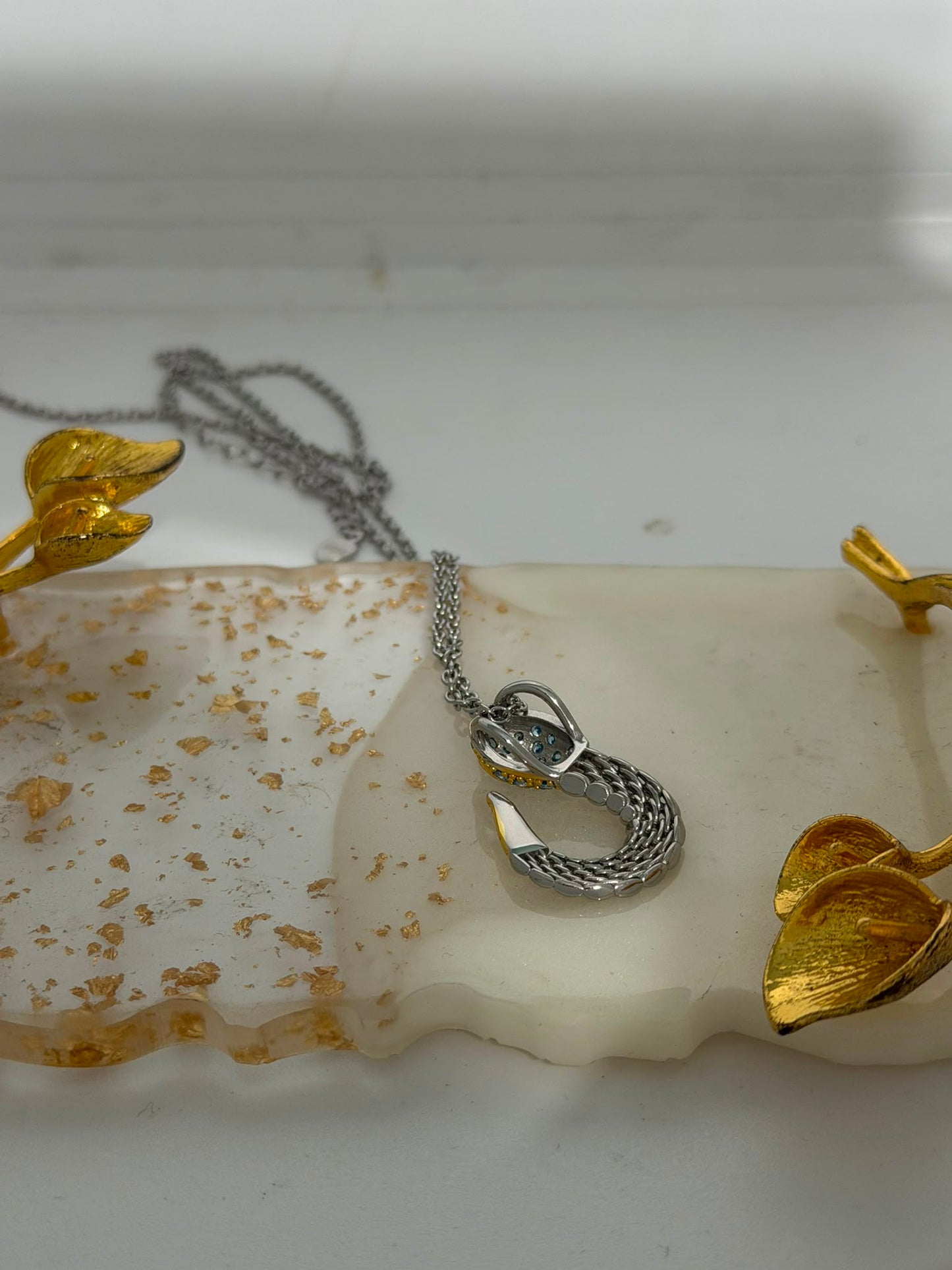 Collana Serpente in Argento 925 con Pietre Azzurre – Pezzo Unico