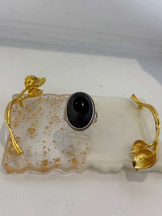 Anello in argento 925 giada verde