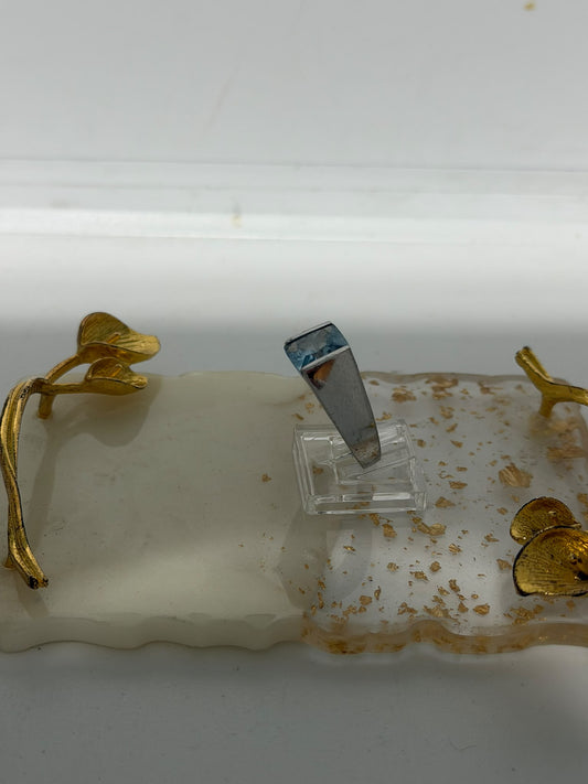 Anello in argento 925 con acquamarina – Misura 18