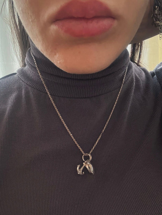 Collana Argento 925 Tre Ciondoli Croce Cuore Ancora - Fede Speranza Amore