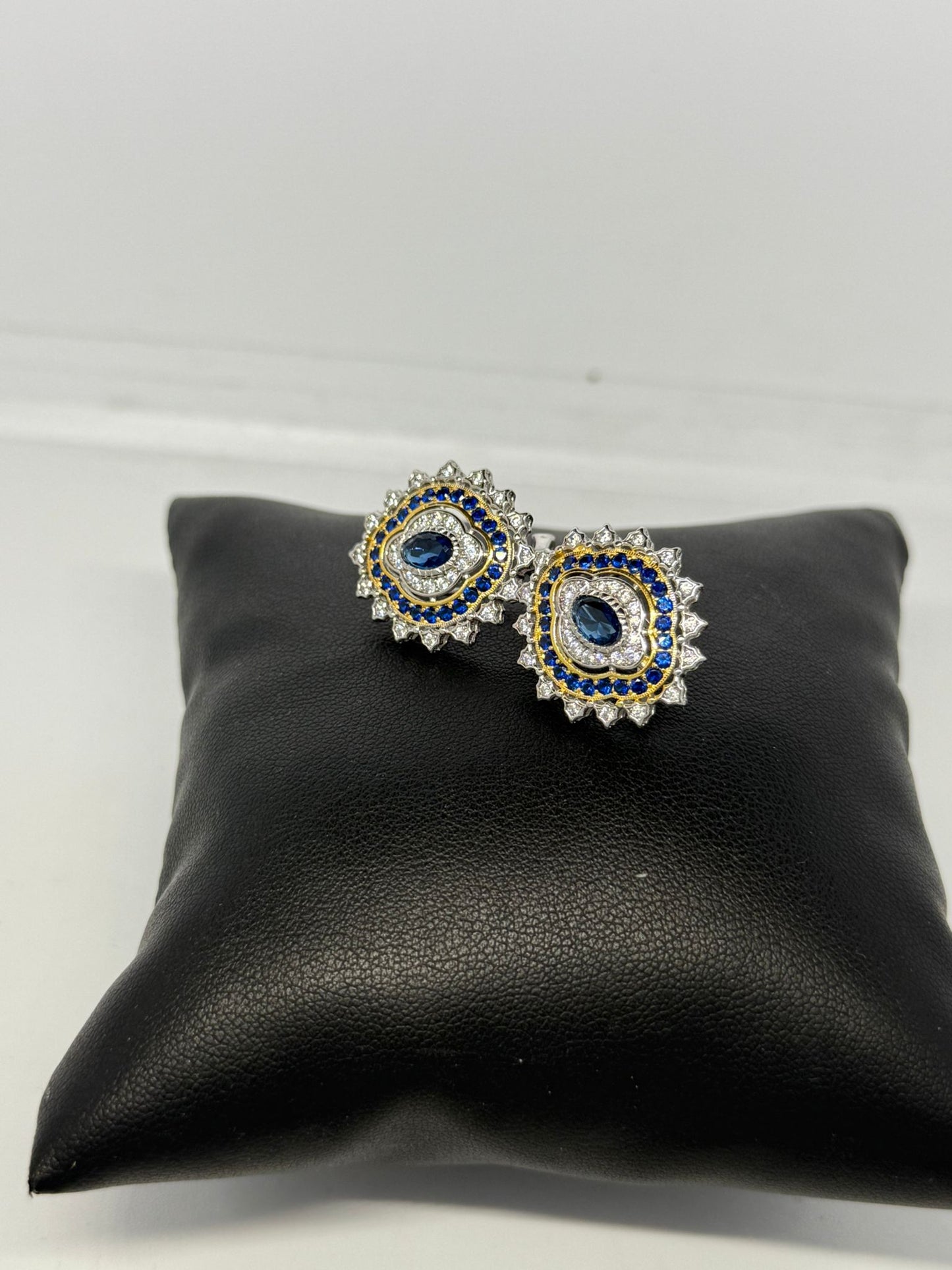 Orecchini in argento 925 zaffiro blu
