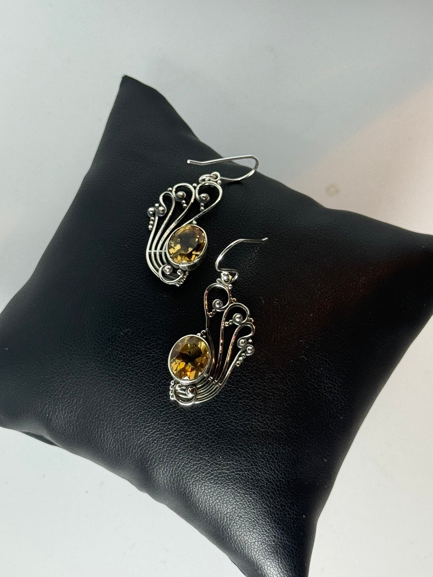 Orecchini in argento 925 citrino giallo