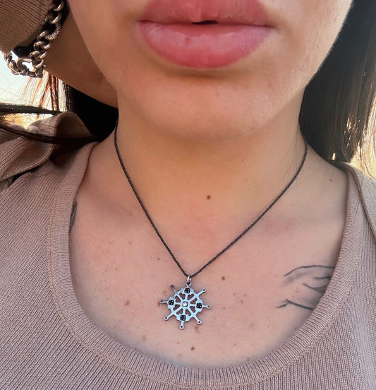 Collana in argento 925 timone