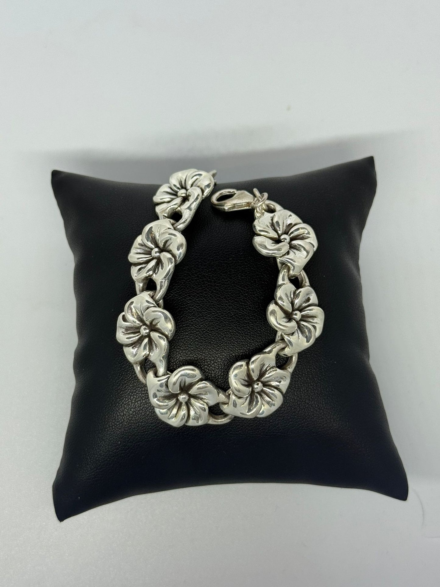 Bracciale fiori in argento 925