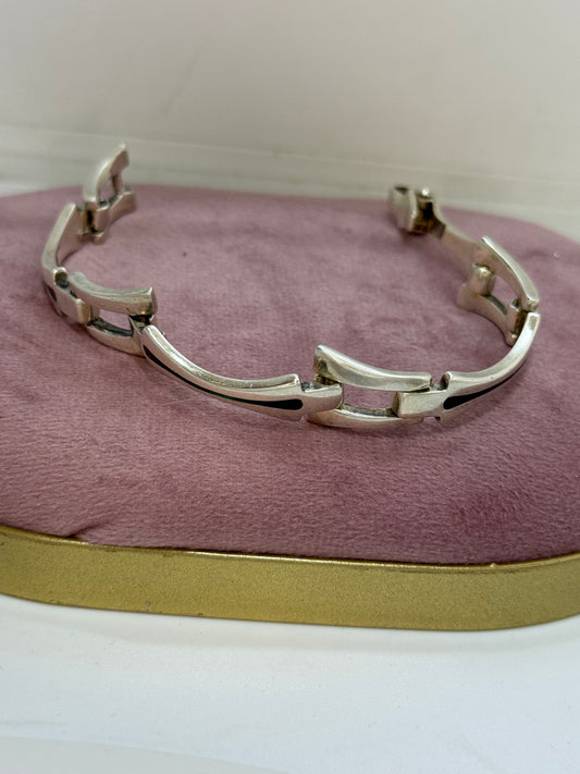 Bracciale smaltato verde in argento 925