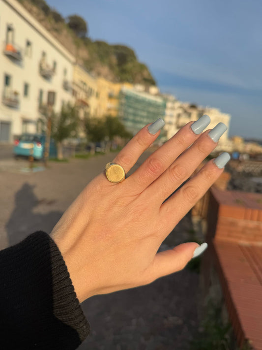 Anello tondo in argento 925 dorato