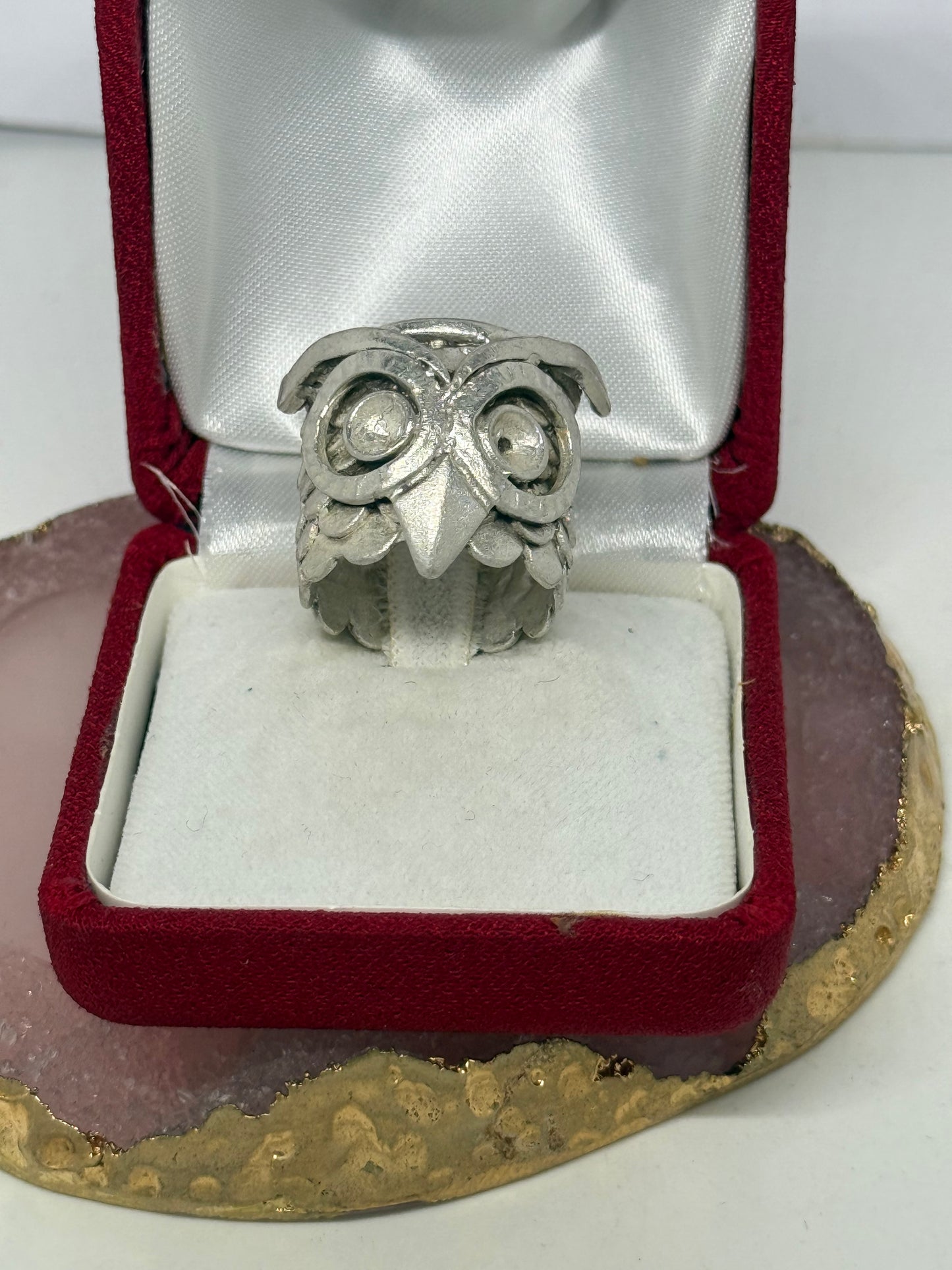 Anello civetta in argento 800