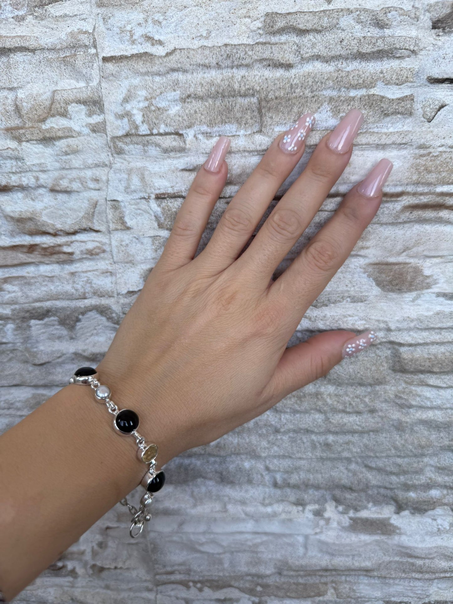 Bracciale in argento 925 pietre