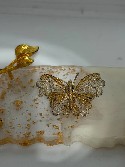 Spilla farfalla Filigranata Sarda in Argento 925 Dorata e Argento – Pezzo Unico