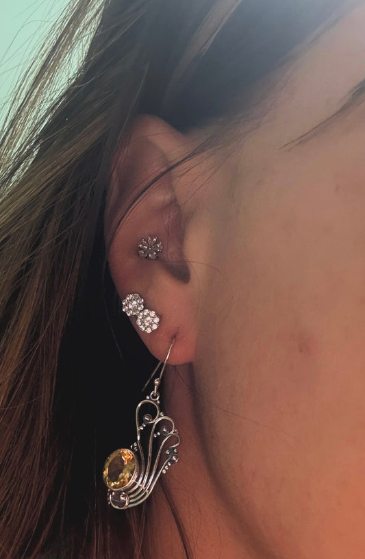 Orecchini in argento 925 citrino giallo