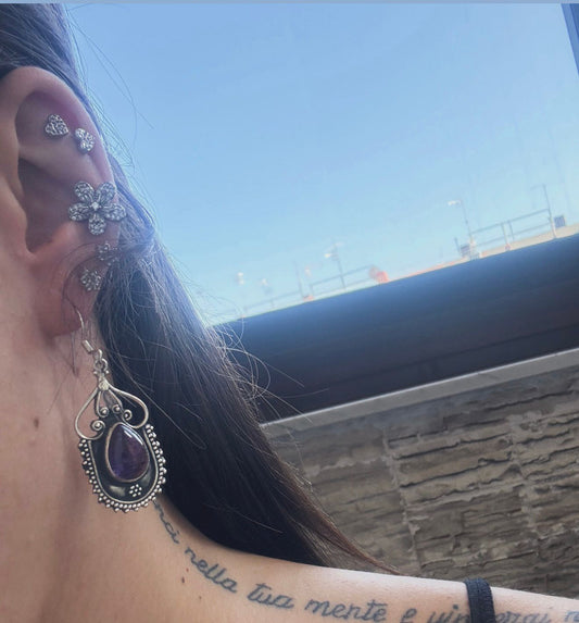 Orecchini in argento 925 ametista viola