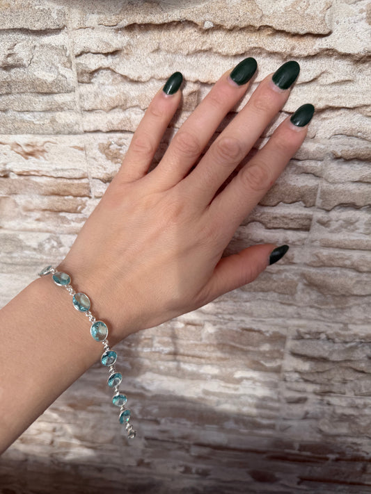 Bracciale in argento 925 acquamarina