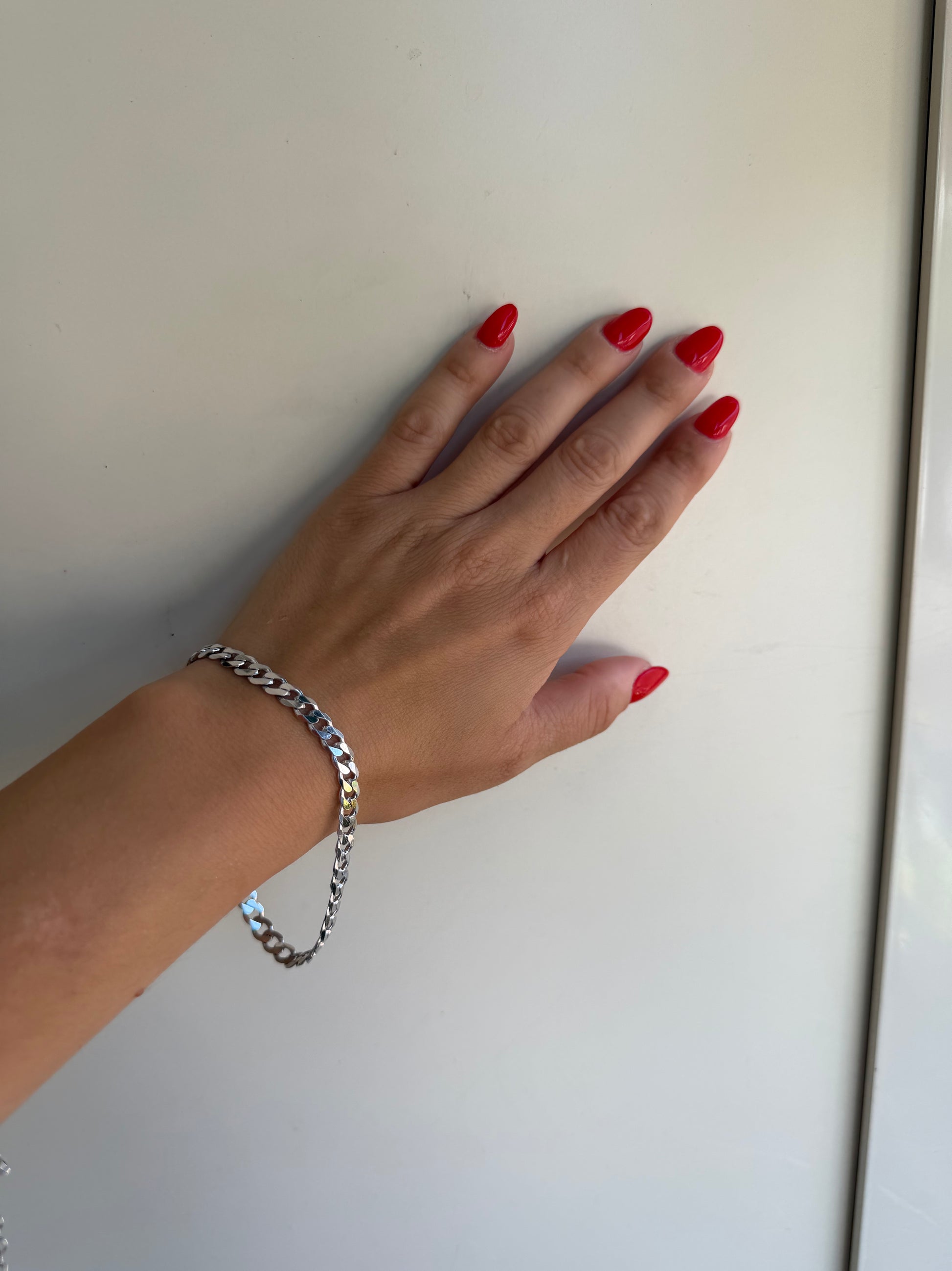 Bracciale Groumette schiacciata in argento 925